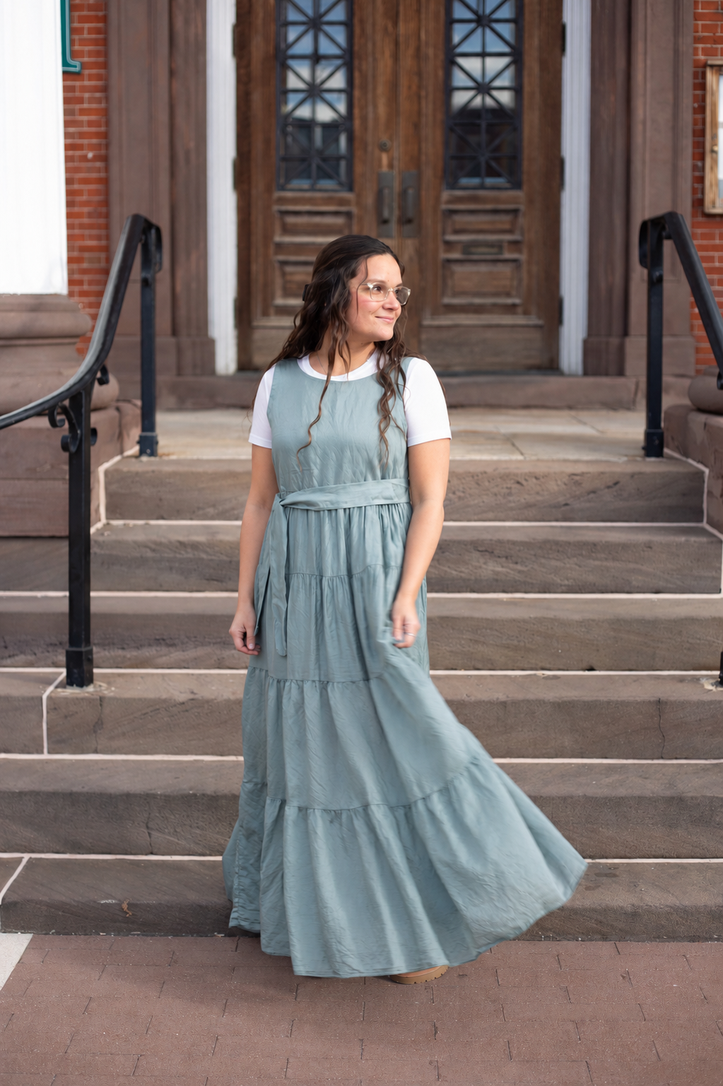 Tiered Viscose Silk Dress - Sustainable Elegant Drape