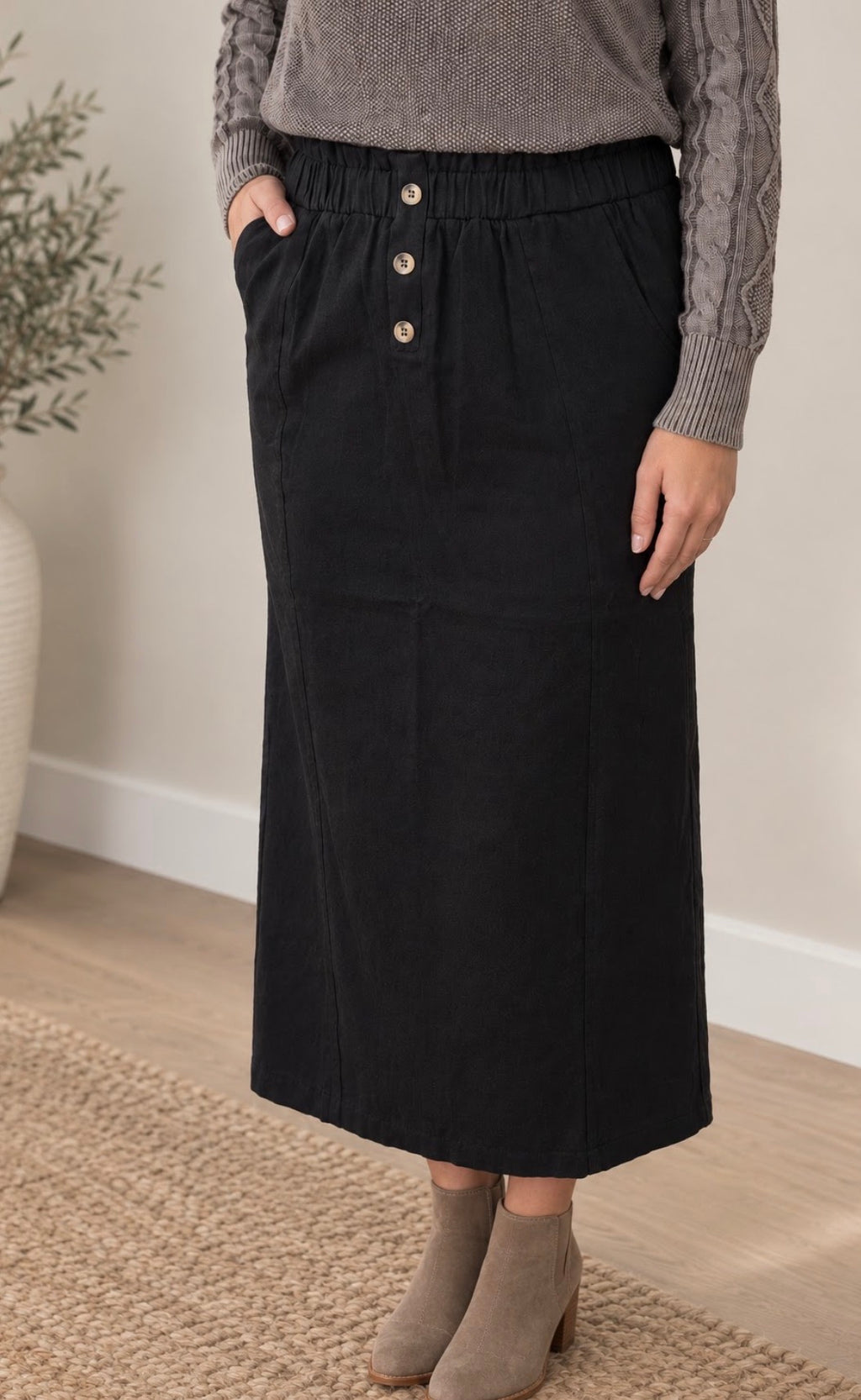 Phoebe Button Skirt