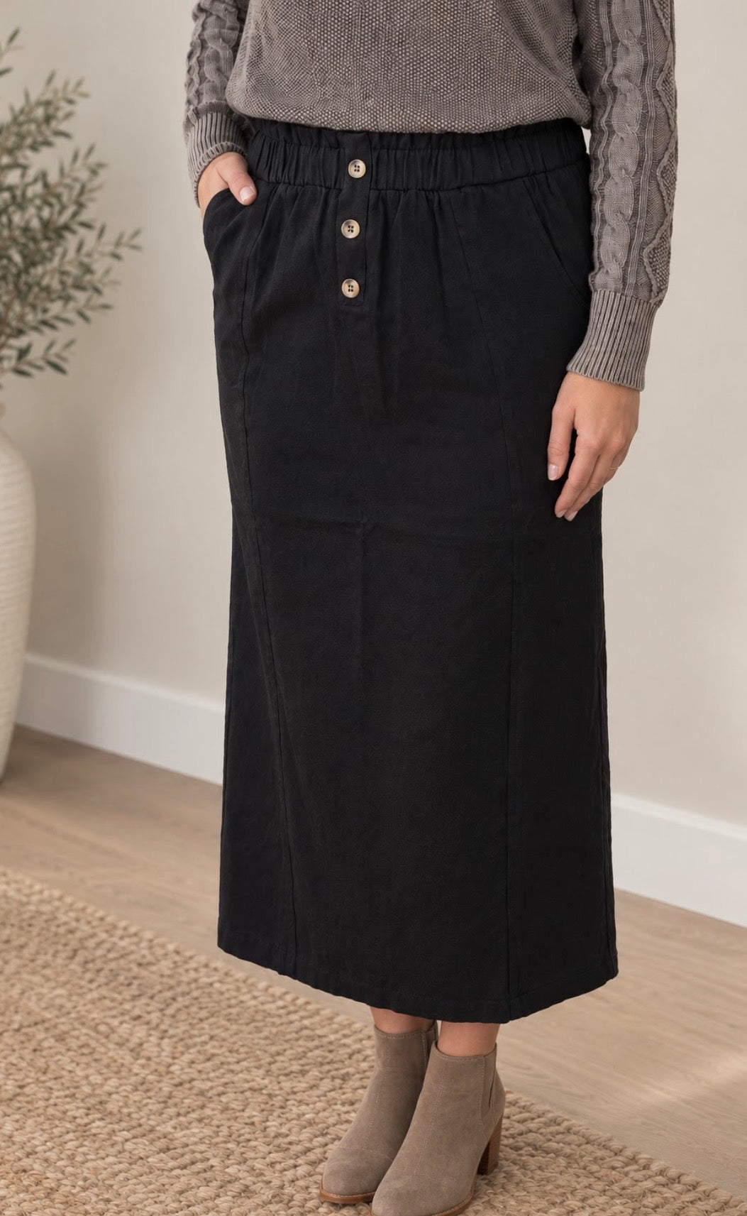 Phoebe Button Skirt