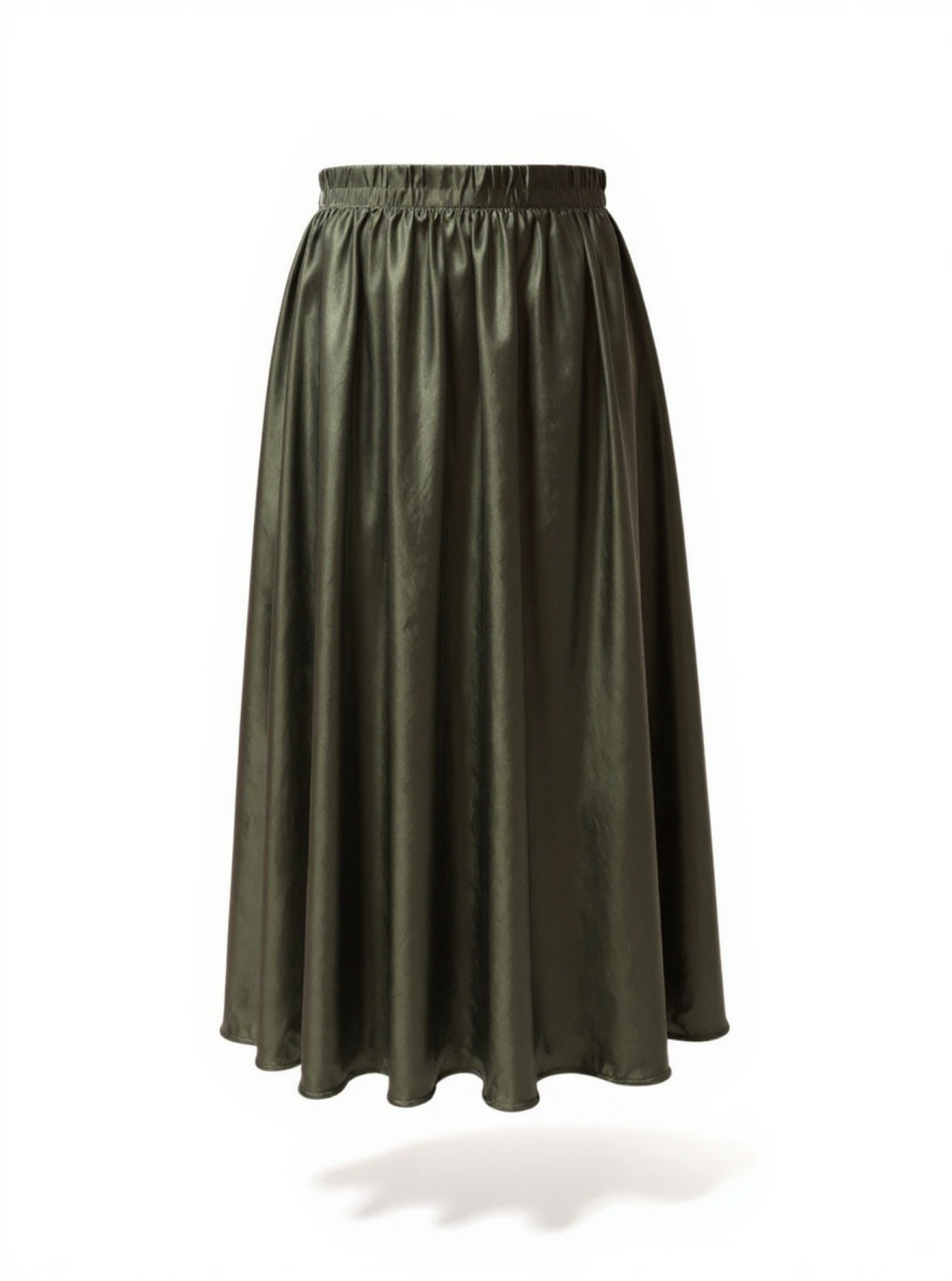 Gathered maxi skirt green - 100% viscose sustainable fabric