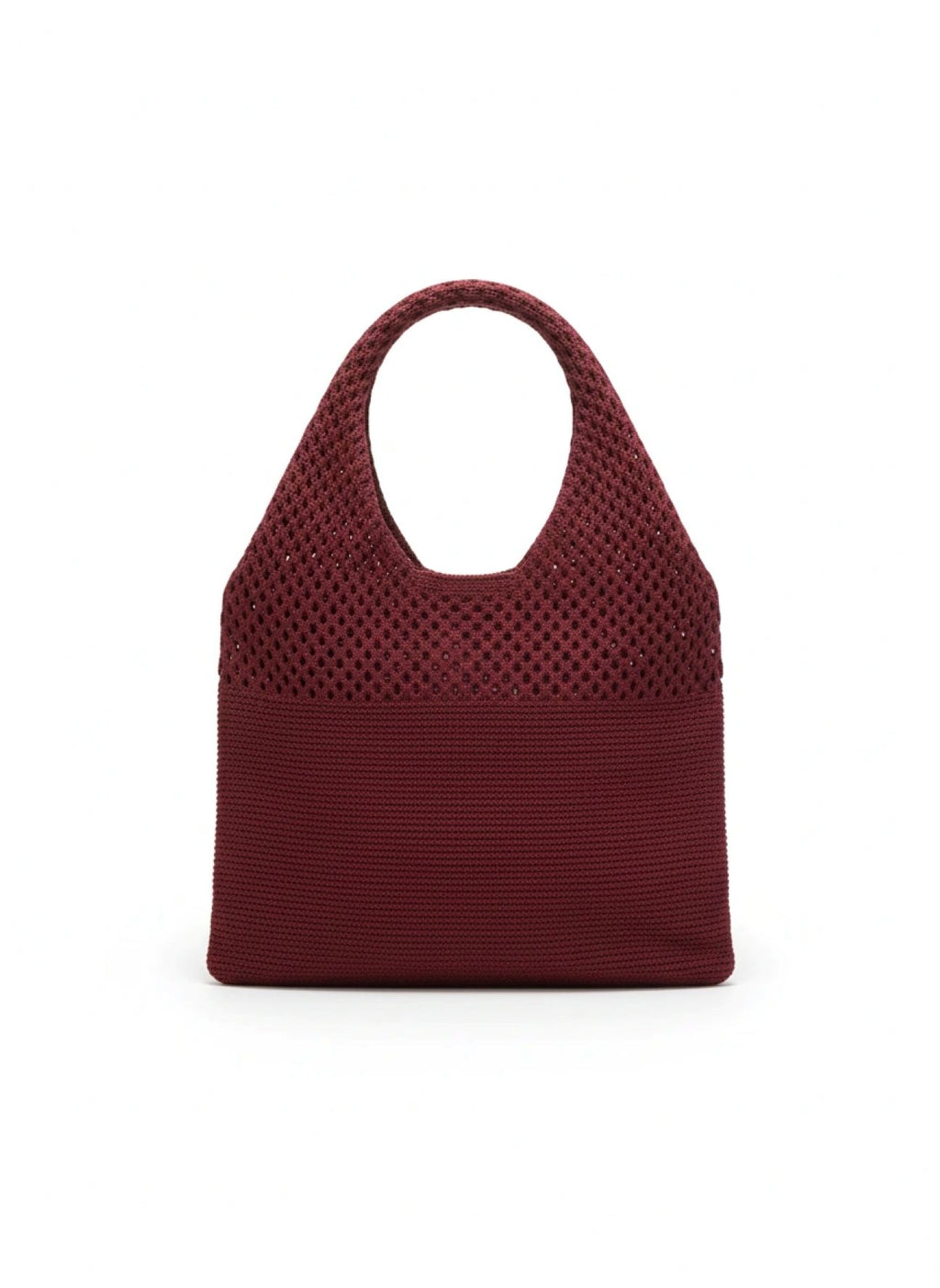 Crochet shoulder bag in cranberry - sustainable accessories