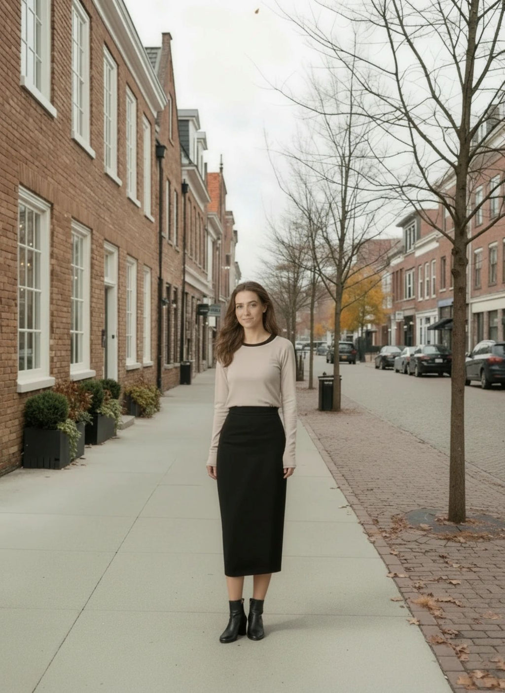 Long sleeve Tencel t-shirt detail - premium sustainable basics