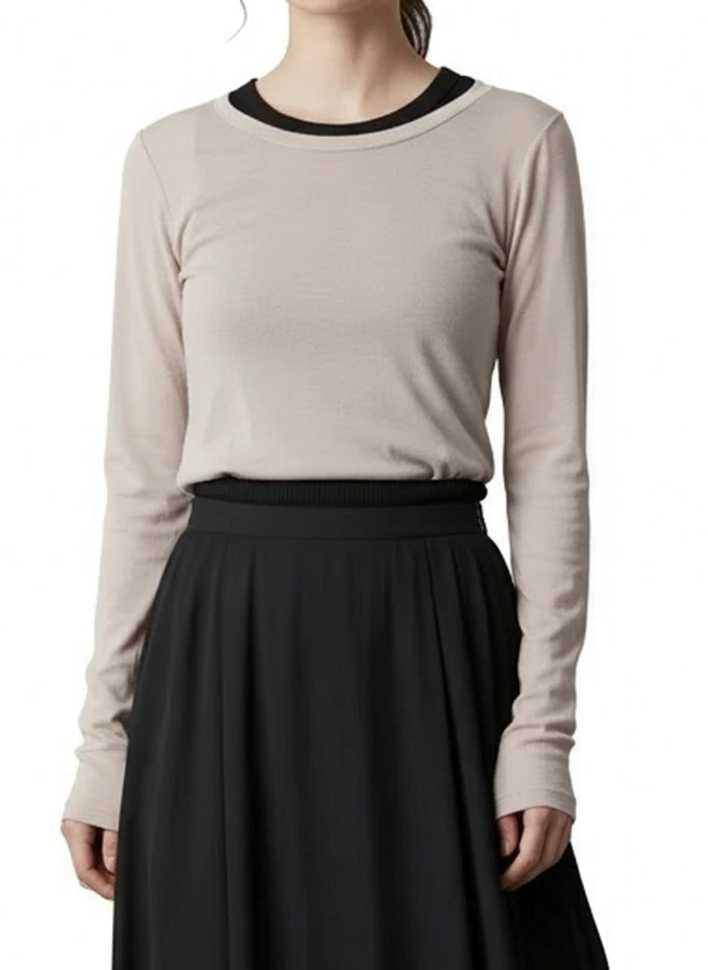 Sustainable long sleeve tee styled - versatile Tencel layering