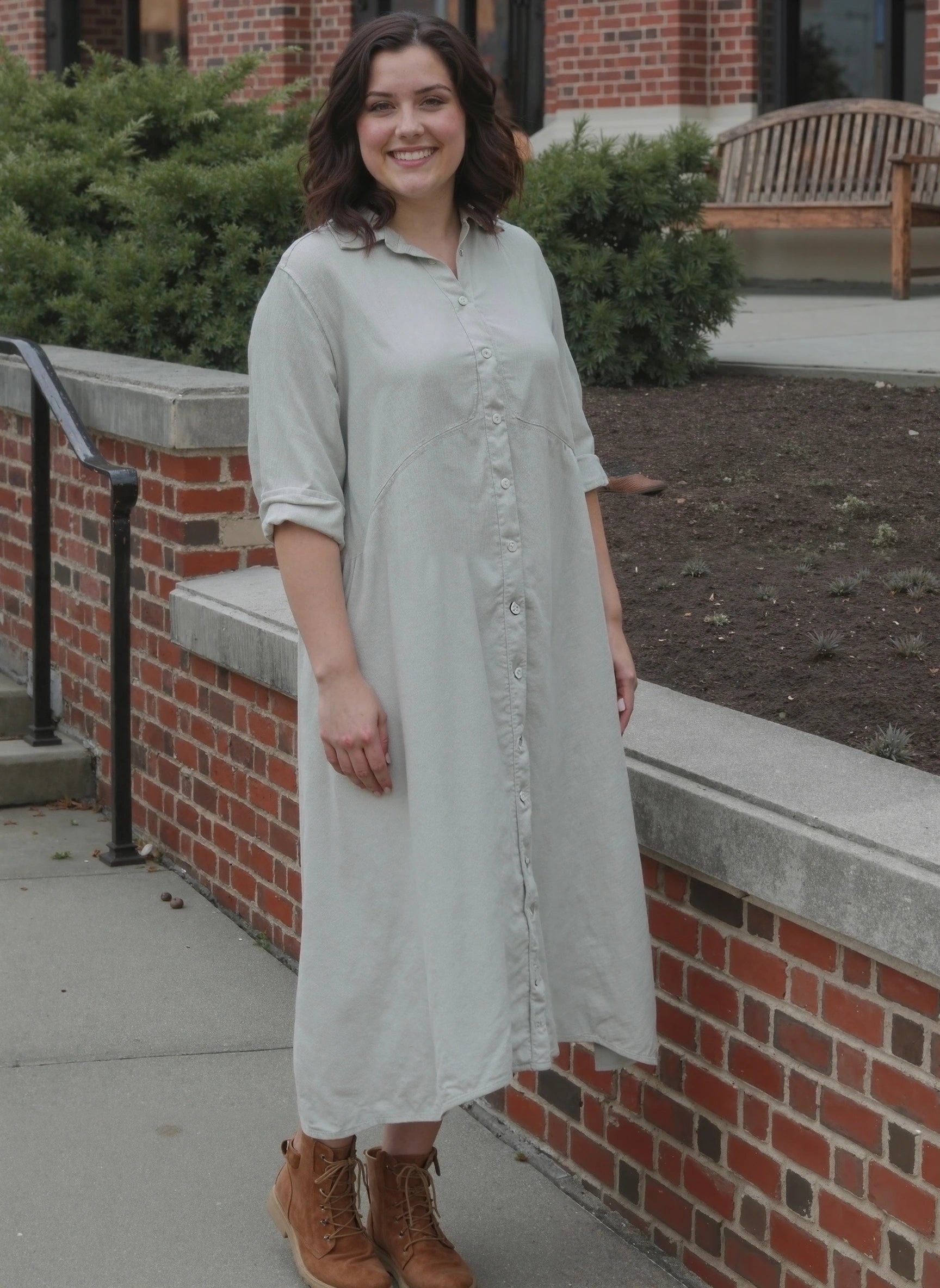 Hannah Linen Button Dress