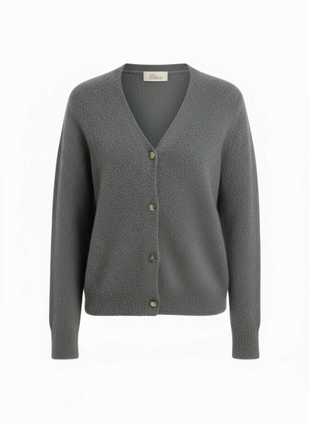 Sustainable mohair v-neck cardigan in gray - eco-friendly knitwear