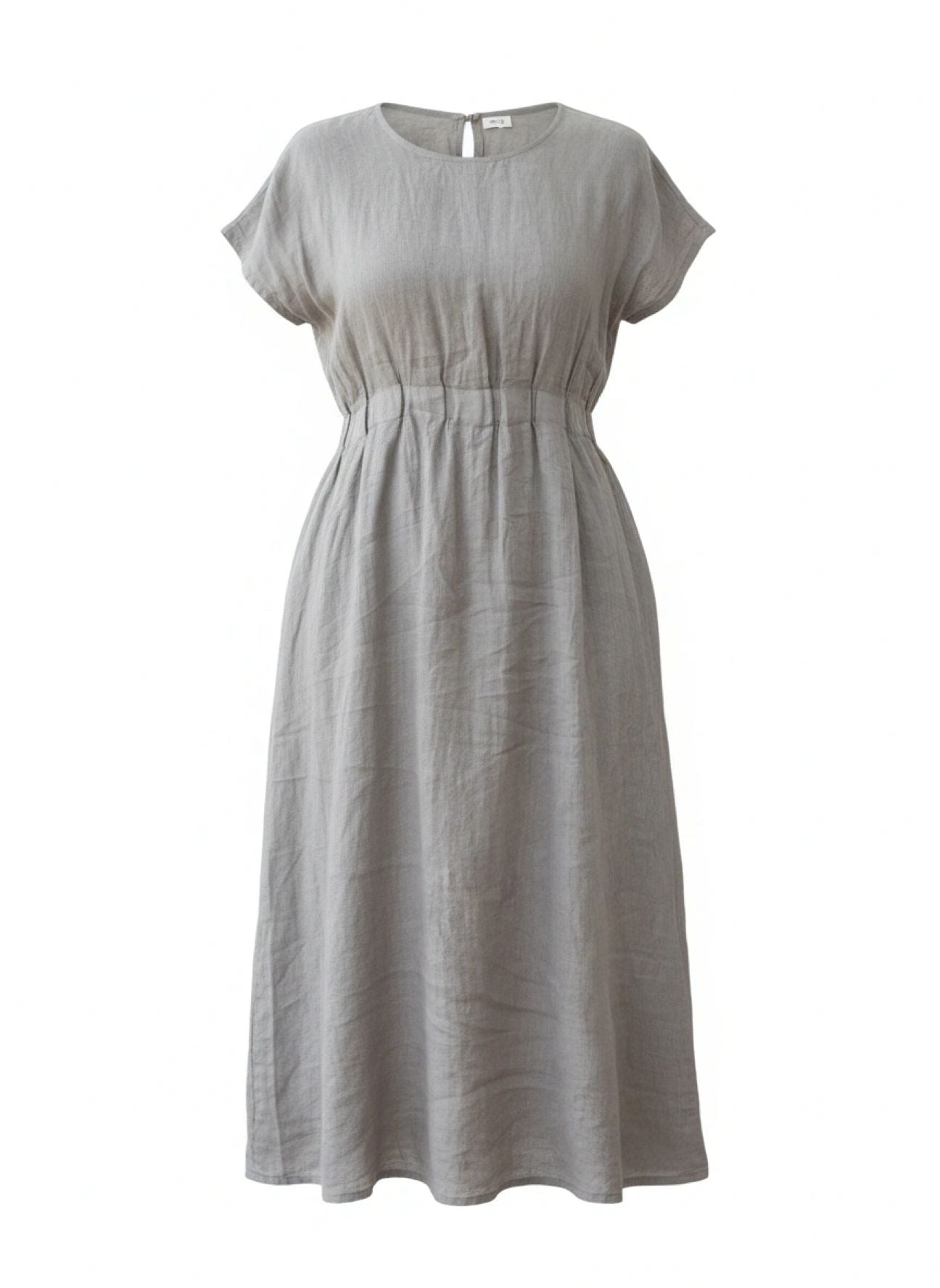 Linen Maxi Dress - Sustainable Textured Elegance | Grace & Garment Taupe Linen Maxi Dress - Sustainable Textured Elegance | Grace & Garment Taupe
