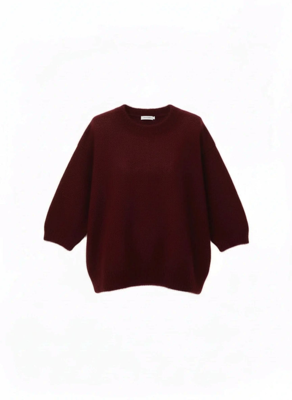 Faith crew neck sweater in cranberry - luxury sustainable knitwear