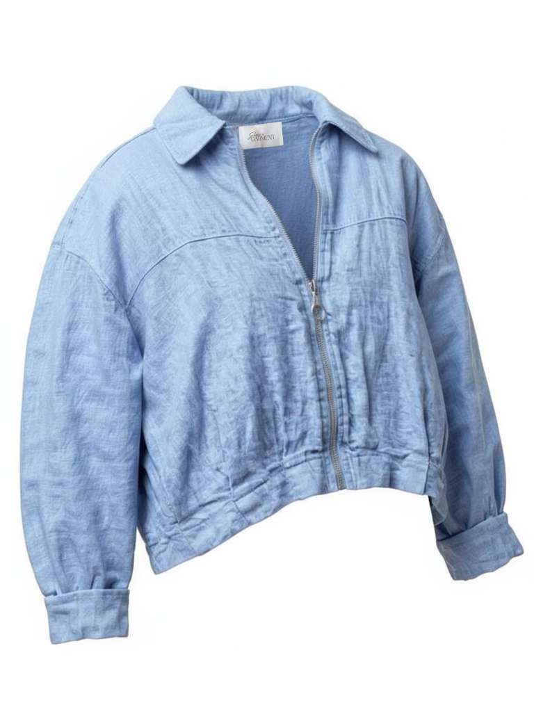 Grace linen jacket in blue - versatile sustainable outerwear
