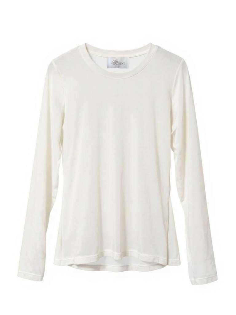 Sustainable Tencel long sleeve tee in cream - eco-friendly layering