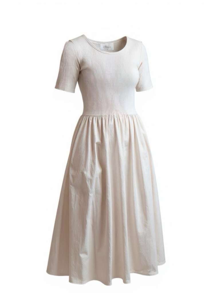 Full-length view of Mary Glammy Dress in breathable 100% cotton jersey